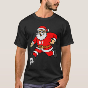 67 Voetbal Kerstman Zes Zeven Meme Kerst Sport Man T-shirt