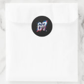 67 Voetbal Smash Nummer Zeventig Zevende Verjaarda Ronde Sticker (Tas)