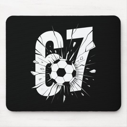 67 Voetbal Zes Zeven 6 7 Meme 67 _2 Muismat (Voorkant)