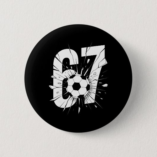 67 Voetbal Zes Zeven 6 7 Meme 67 _2 Ronde Button 5,7 Cm (Voorkant)