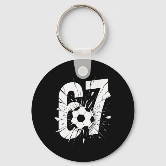 67 Voetbal Zes Zeven 6 7 Meme 67 _2 Sleutelhanger (Voorkant)