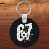 67 Voetbal Zes Zeven 6 7 Meme 67 _2 Sleutelhanger (Voorkant)