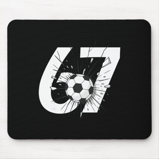 67 Voetbal Zes Zeven 6 7 Meme 67 _3  Muismat (Voorkant)