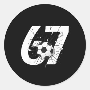 67 Voetbal Zes Zeven 6 7 Meme 67 _3 Ronde Sticker