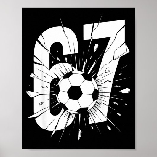 67 Voetbal Zes Zeven 6 7 Meme 67 Poster (Voorkant)