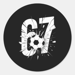 67 Voetbal Zes Zeven 6 7 Meme 67 Ronde Sticker