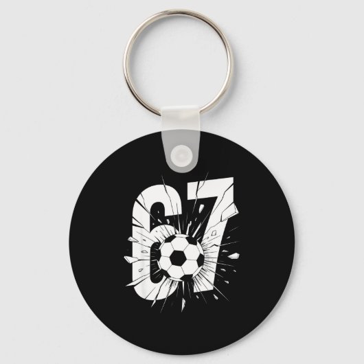 67 Voetbal Zes Zeven 6 7 Meme 67 Sleutelhanger (Voorkant)