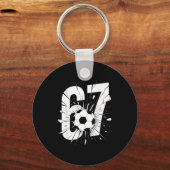 67 Voetbal Zes Zeven 6 7 Meme 67 Sleutelhanger (Voorkant)