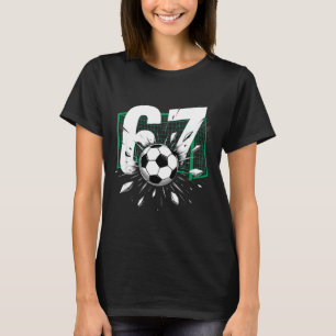 67 Voetbal Zes Zeven 6 7 Meme 67 Voor Jongens Mann T-shirt