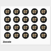 67 Voetbal Zes Zeven 6 7 Meme - Grappig 6-7 Drip A Ronde Sticker (Vel)