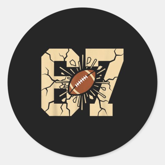 67 Voetbal Zes Zeven 6 7 Meme - Grappig 6-7 Drip A Ronde Sticker (Voorkant)
