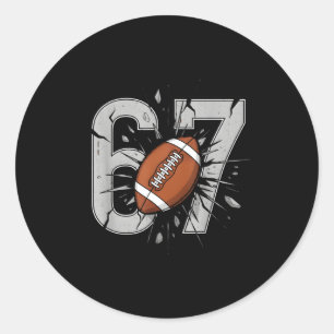 67 Voetbal Zes Zeven 6 7 Meme Speels Fball Fans  Ronde Sticker