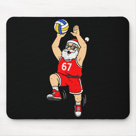 67 Volleybal Kerstman Zes Zeven Meme Kerst Srt M Muismat (Voorkant)