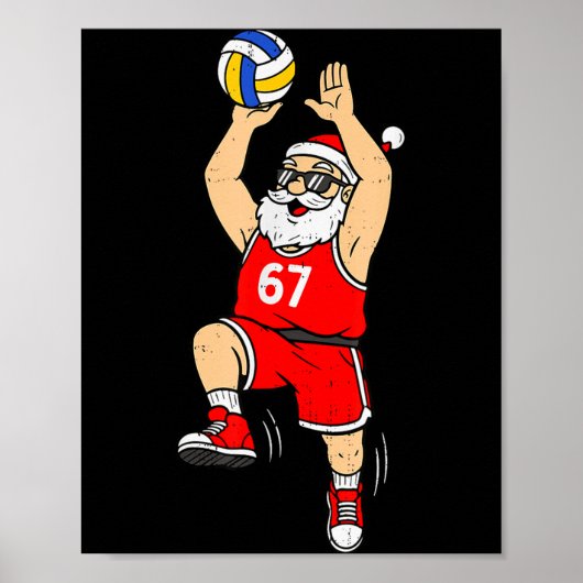 67 Volleyball Santa Six Seven Meme Christmas Srt M Poster (Voorkant)