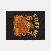 67 Vul mijn Thanksgivingkalkoen Fleece Deken (Voorkant (Horizontaal))