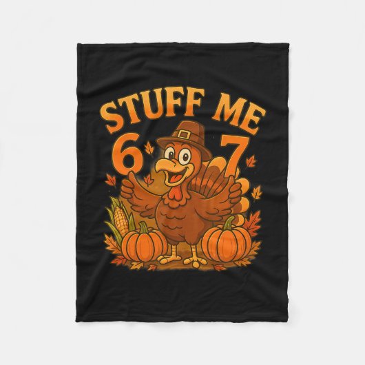 67 Vul mijn Thanksgivingkalkoen Fleece Deken (Voorkant)