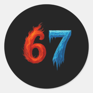 67 Vuur En Ijs Elementen Koel Heet Tegenstellingen Ronde Sticker