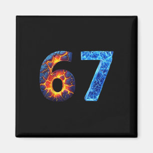 67 Vuur Ijs Nummer Grappig Zes Zeven Meme 6 7 Magneet