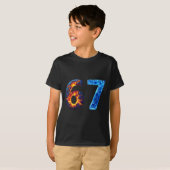 67 Vuur Ijs Nummer Grappig Zes Zeven Meme 6 7 T-shirt (Voorkant volledig)