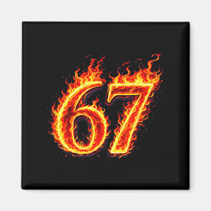 67 vuur zes zeven meme vlammen slang nummer grappi magneet