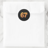 67 Wafels Meme Grappig Six Seven Jargon Ronde Sticker (Tas)