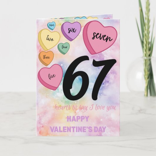 67 Watercolor Heart Valetine's Day Card Kaart (Voorkant)