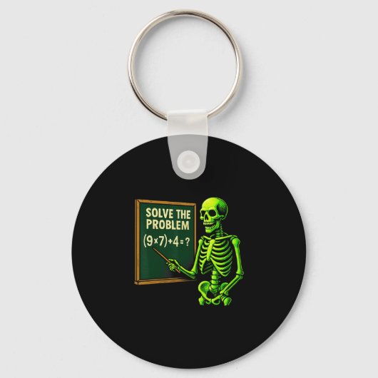 67 Wiskunde Halloween Skelet Meme Voor Leraren En Sleutelhanger (Voorkant)