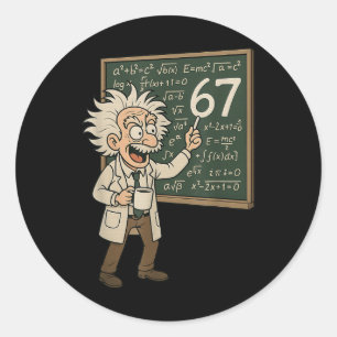 67 Wiskunde Meme Grappige Professor Genie Schoolbo Ronde Sticker
