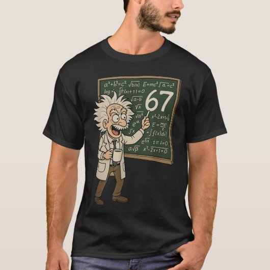 67 Wiskunde Meme Grappige Professor Genie Schoolbo T-shirt (Voorkant)