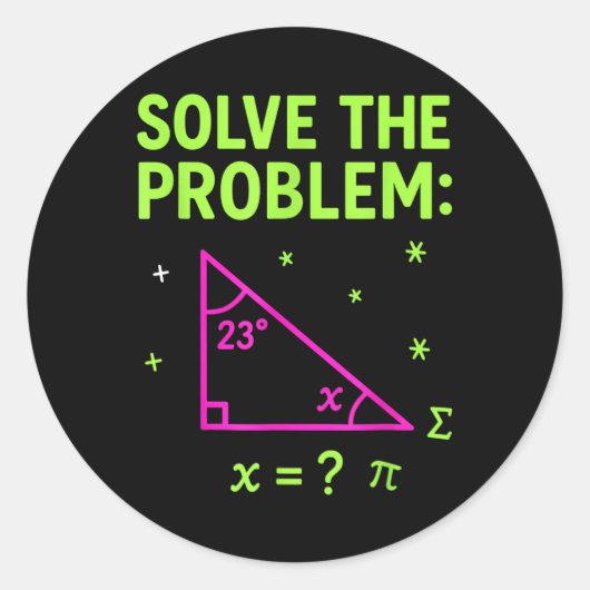 67 Wiskunde Meme Los Het Probleem Op Grappige Lera Ronde Sticker (Voorkant)
