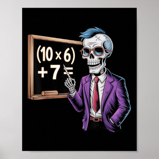 67 Wiskundeleraar Meme Brainrot Zes Zeven Hallowee Poster (Voorkant)