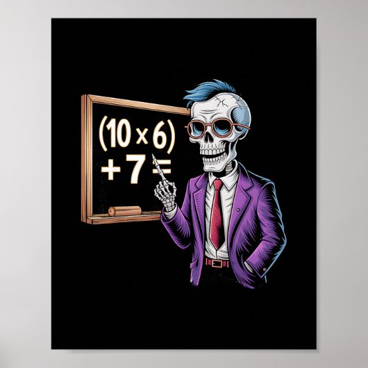 67 Wiskundeleraar Meme Brainrot Zes Zeven Hallowee Poster (Voorkant)