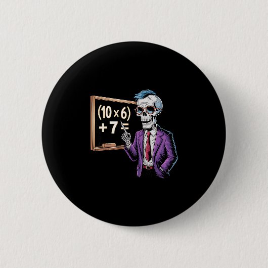 67 wiskundeleraar meme brainrot zes zeven Hallowee Ronde Button 5,7 Cm (Voorkant)
