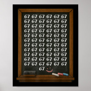 67 Wiskundeleraar Overload Zes Zeven Brainrot Meme Poster