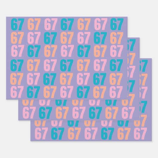 67 Wrapping Paper Flat Sheet Set of 3 (Set)