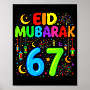 67 zes zeven gelukkige eid mubarak kinderen eid al poster