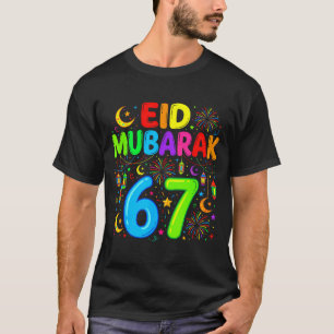 67 zes zeven gelukkige eid mubarak kinderen eid al t-shirt