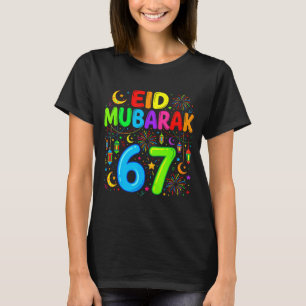 67 zes zeven gelukkige eid mubarak kinderen eid al t-shirt