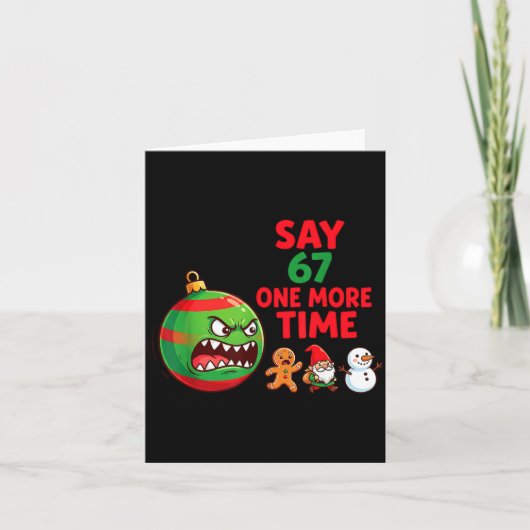 67 Zes Zeven Grappig Kerstmis 6 7 Meme Grap Mens V Kaart (Voorkant)
