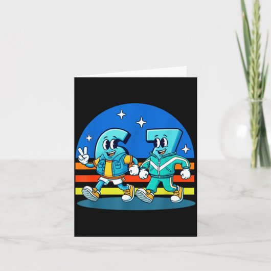67 Zes Zeven Leuke Meme Grappig Ontwerp Kinderen S Kaart (Voorkant)