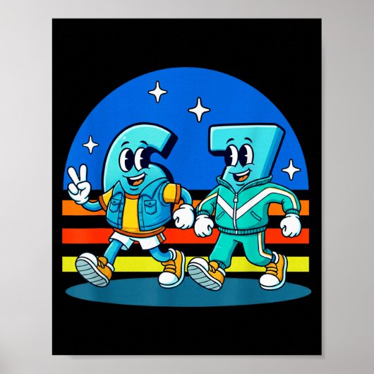 67 Zes Zeven Leuke Meme Grappig Ontwerp Kinderen S Poster (Voorkant)