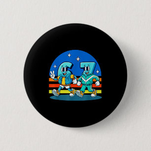 67 Zes Zeven Leuke Meme Grappig Ontwerp Kinderen S Ronde Button 5,7 Cm