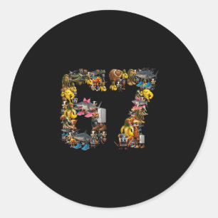 67 Zes Zeven Verjaardagsmeme Viraal Italiaans Brai Ronde Sticker