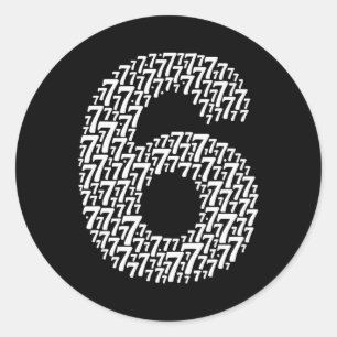 67 Zesenzestig Zeven Halloween Kostuum Ontwerp Gra Ronde Sticker