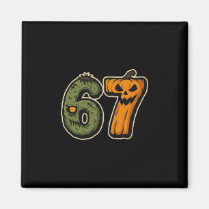 67 Zombie Pompoen Six Seven Halloween Meme  Magneet