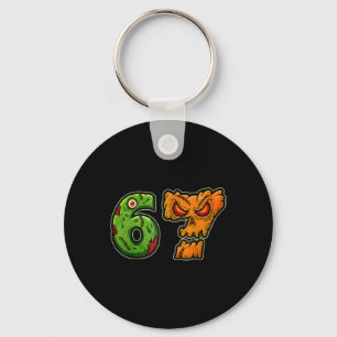 67 Zombie Pompoen Zes Zeven Halloween Meme Kostuum Sleutelhanger