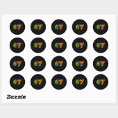67 Zombie Pumpkin Six Seven Halloween Meme Costume Ronde Sticker (Vel)