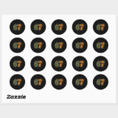 67 Zombie Pumpkin Six Seven Halloween Meme  Ronde Sticker (Vel)