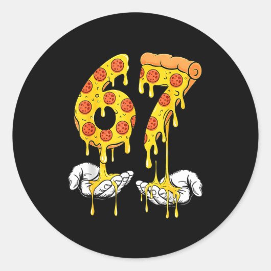 67 Zza Meme Funny Zza Lover  Ronde Sticker (Voorkant)