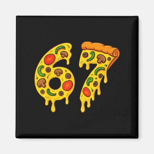 67 Zza Meme Grappig Zes Zeven Gen Alpha Jargon Kin Magneet (Voorkant)